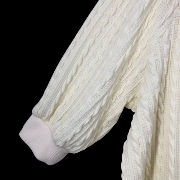 Suzanne Betro Lightweight Chunky Cable Knit Sweater, Sweetheart Neck, 3/4 SZ 2X - Picture 3 of 6